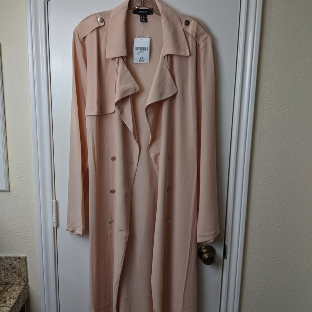 Forever 21 Nude Casual Trench Jacket/2X - Picture 2 of 5